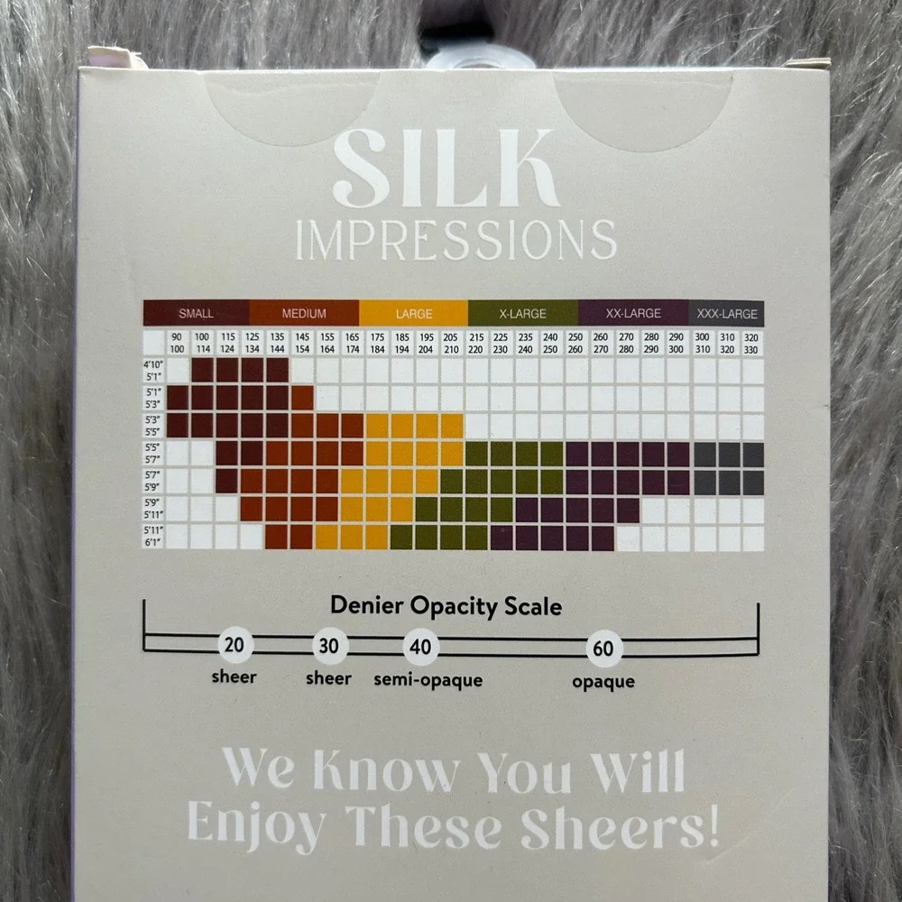 Silk Impressions Sheer Shimmer Tights‎ Womens Size XXXL Soft Silver High Waisted